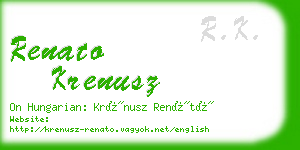 renato krenusz business card